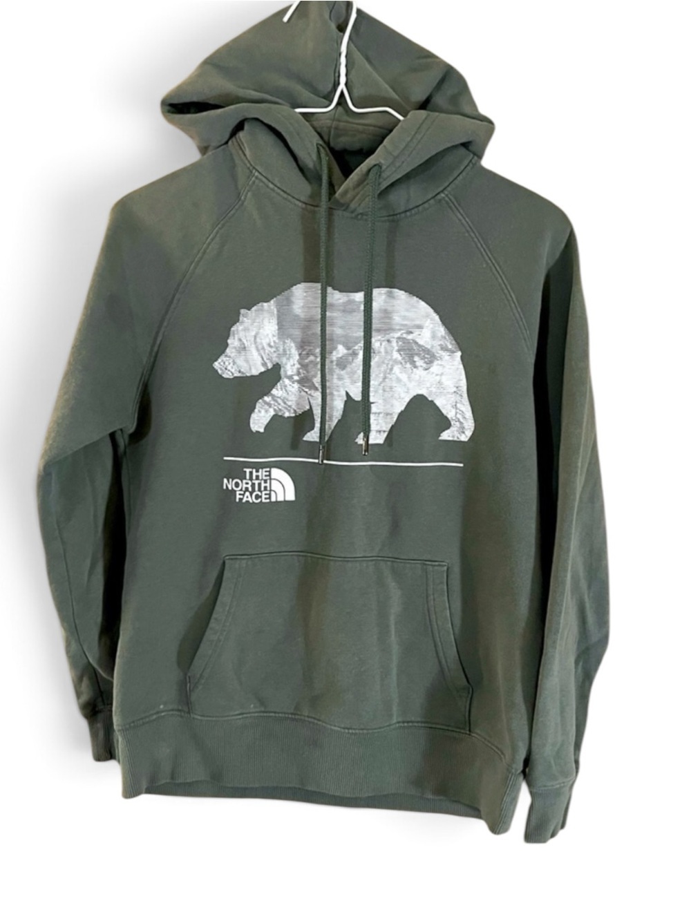 Sage Green Bear Logo Hoodie Sweatshirt